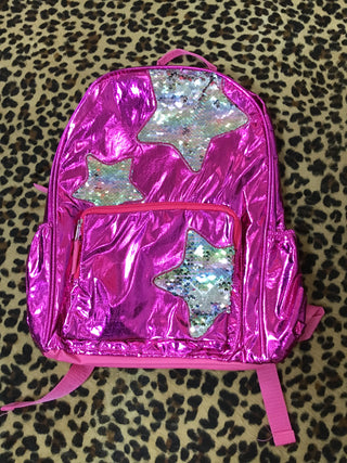 Dark pink metallic backpack