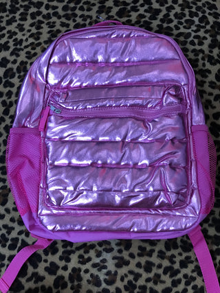 Pink metallic backpack