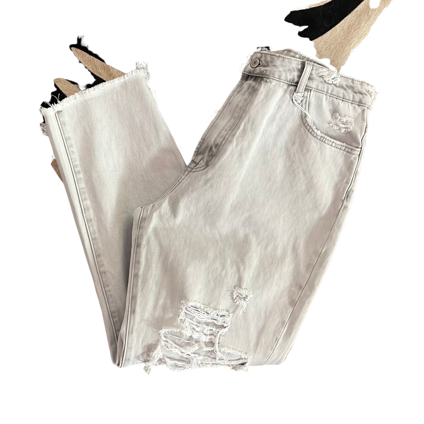 Whitewashed Distressed Jeans