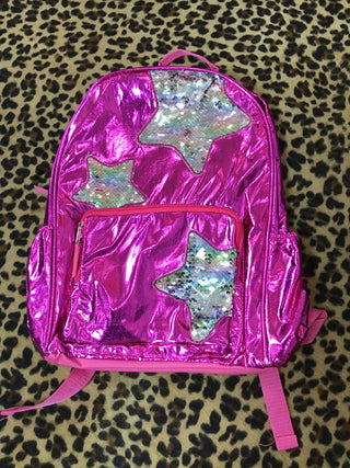 Dark pink metallic backpack