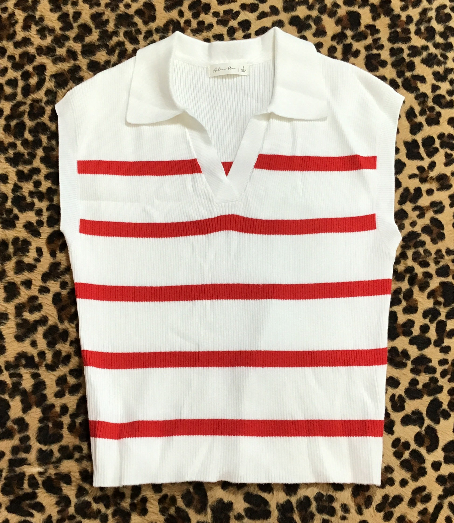 Red white vest