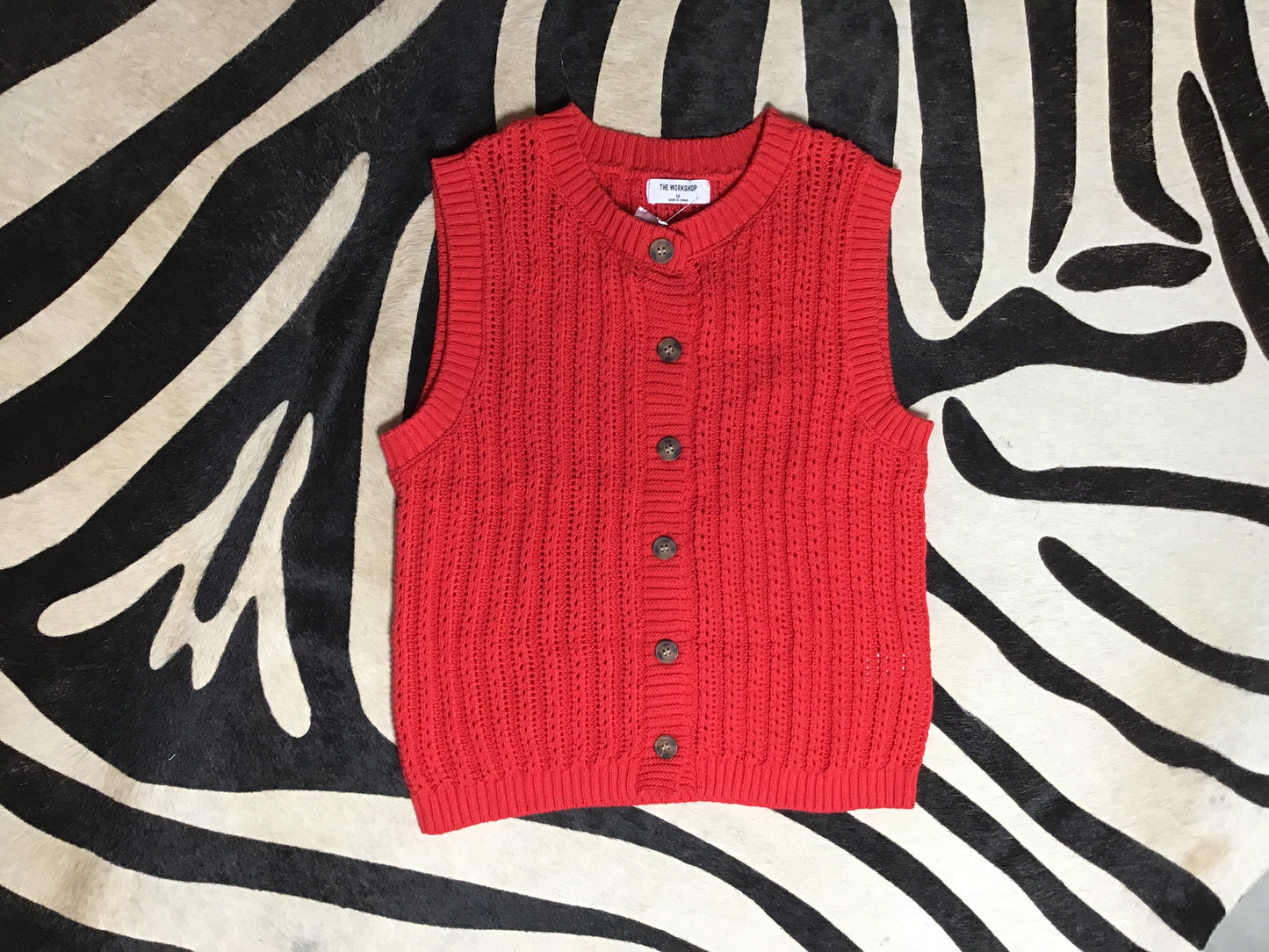 Red knitted vest
