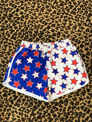 Blue and white shorts