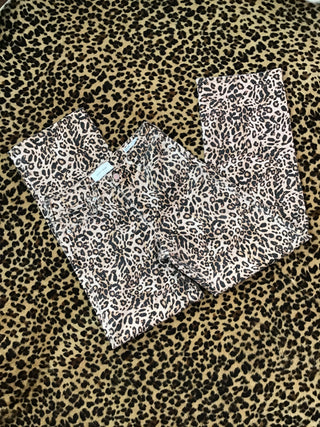 Cheetah print straight leg pants