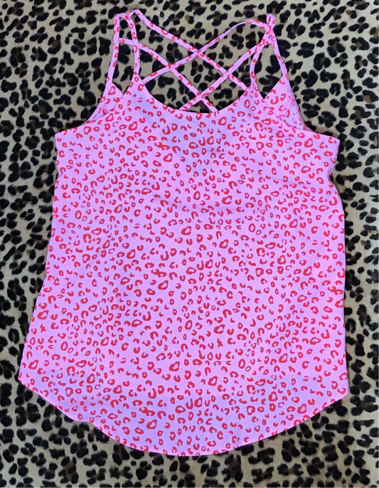Pink leopard romper