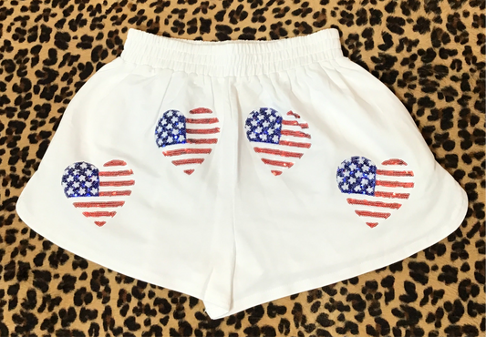 White heart shorts