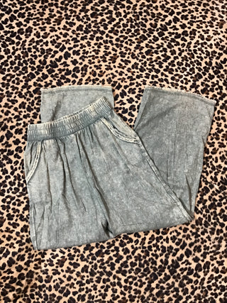 Green washed Flowy pants