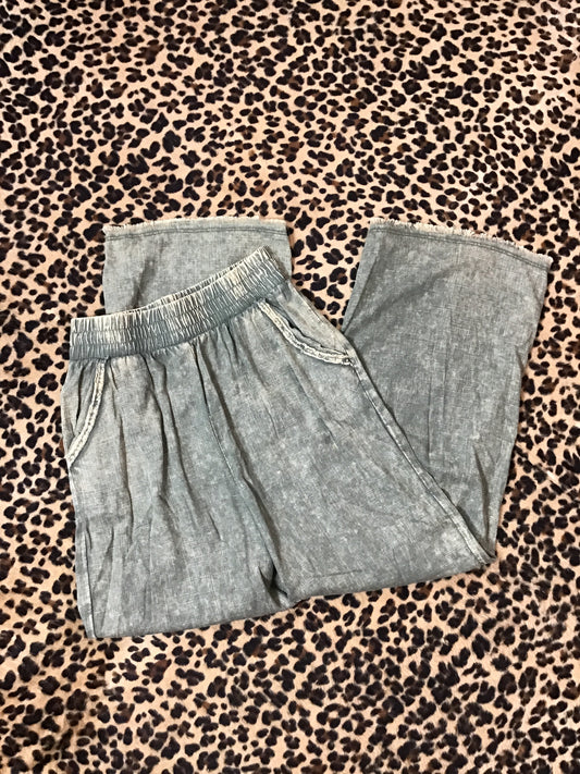 Green washed Flowy pants