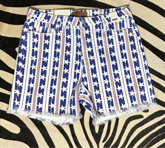 Star striped Jean shorts