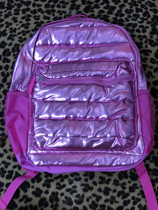 Pink metallic backpack