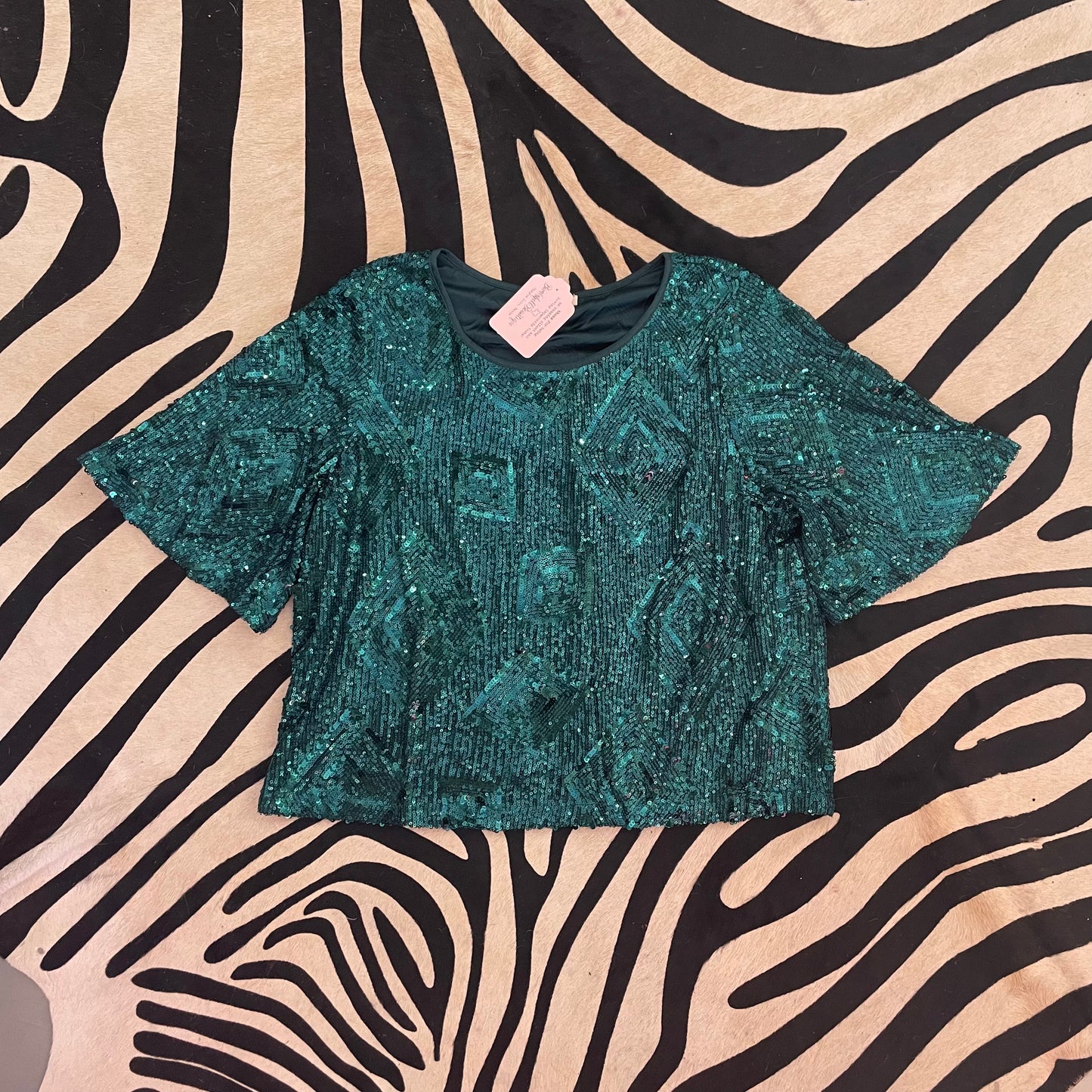 Emerald Sequin Top
